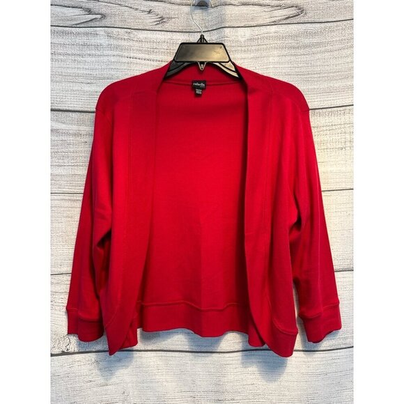 Rafaella Petite Red Open-Front Cardigan Sweater Size MP - Picture 1 of 3
